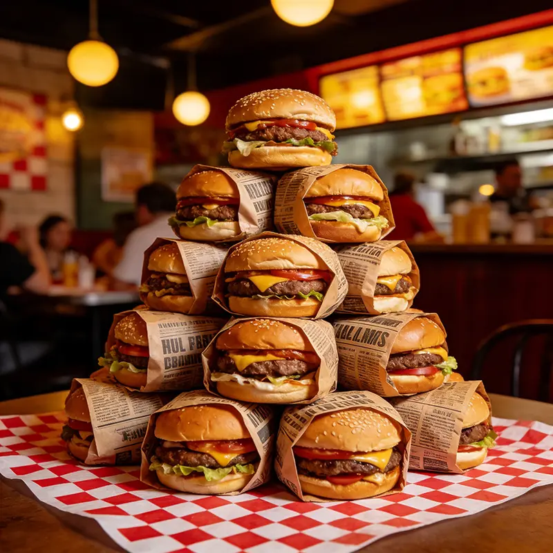 Carta per hamburger da 38 x 28 cm