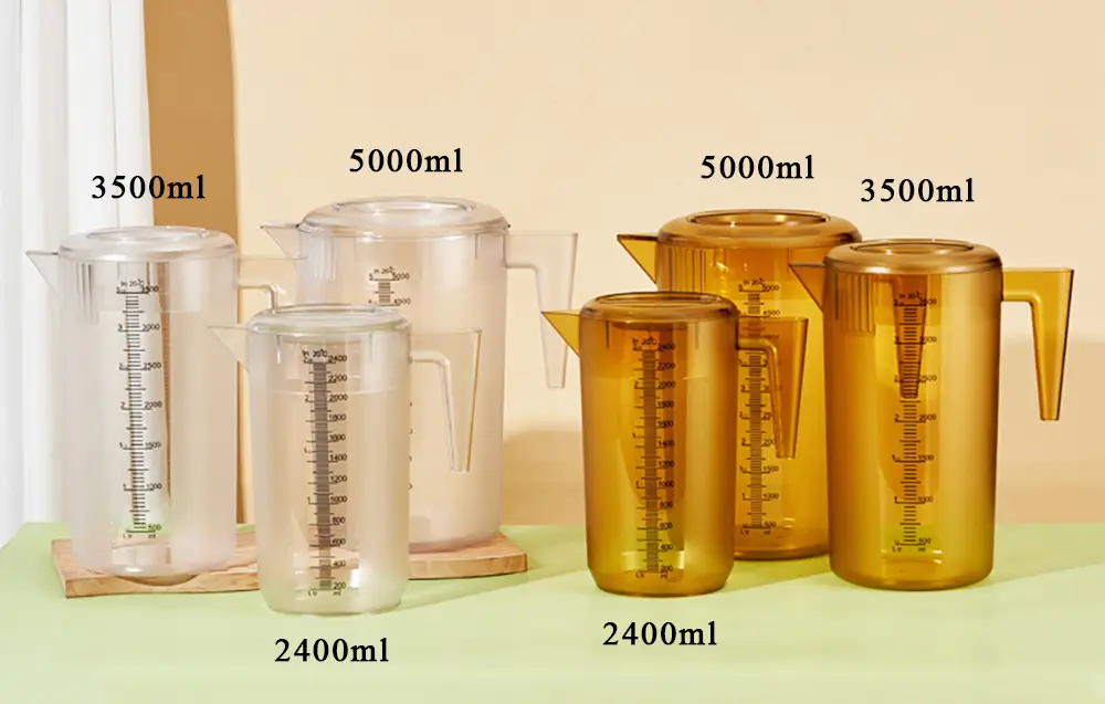 Tawny or Clear Plastic Cold Water Pitcher